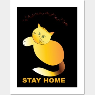 Stay home cute cat. Posters and Art